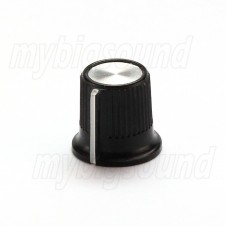 Knob Knurled Black/Silver 16 mm