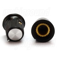 Knob Knurled Black/Silver 16 mm