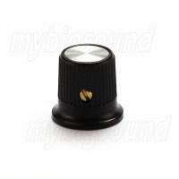 Knob Knurled Black/Silver 16 mm